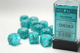 CirrusŽ 16mm d6 Aqua/silver Dice Block (12 dice)