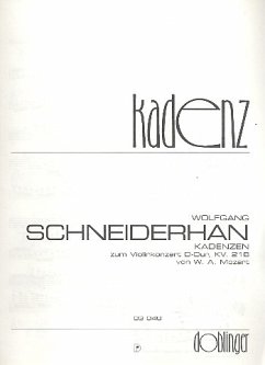 Cover Kadenzen zum Violinkonzert D-Dur KV218 Schneiderhan, Wolfgang, bearb.
