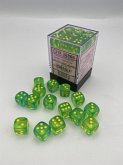 GeminiŽ 12mm d6 Translucent Green-Teal/yellow Dice Block (36 dice)