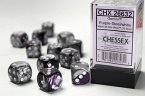 GeminiŽ 16mm d6 Purple-Steel/white Dice Block (12 dice)