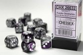 GeminiŽ 16mm d6 Purple-Steel/white Dice Block (12 dice)