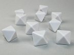 Opaque Polyhedral Bag of 10 Blank White d8