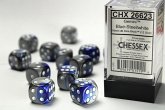 GeminiŽ 16mm d6 Blue-Steel/white Dice Block (12 dice) GeminiŽ 16mm d6 Blue-Steel/white Dice Block (12 dice)