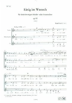 Einig im Wunsch op.83 für Kinderchor (Frauenchor) a cappella Partitur