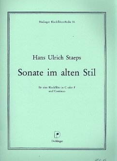 Cover Sonate im alten Stil für Blockflöte in C (oder F) und Bc
