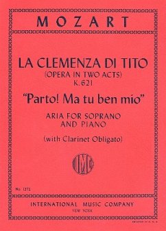 Cover Parto ma tu ben mio Aria for soprano and piano (clarinet obligato)