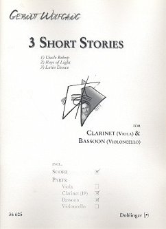 Cover 3 short Stories for clarinet and bassoon score and parts
