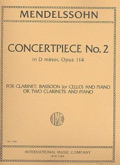 Cover Concert Piece op.114,2 for clarinet, bassoon (cello) and piano d minor (or 2 clarinets and piano)