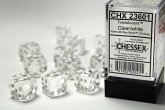 Translucent 16mm d6 Clear/white Dice Block (12 dice)