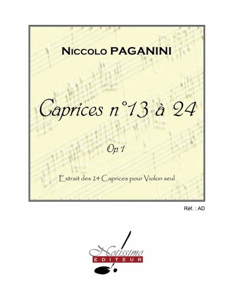 PAGANINI 24 CAPRICES VOLUME 2 (CAPRICES 13 A 24) VIOLON SEUL