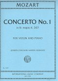 Concerto in Bb Major no.1 KV207 for Violin and Orchestra for violin and piano