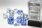 NebulaŽ 16mm d6 Dark Blue/white Dice Block (12 dice)