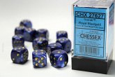 ScarabŽ 16mm d6 Royal Blue/gold Dice Block