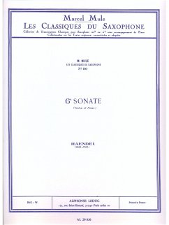 Cover Sonate no.6 pour violon et piano pour saxophone alto et piano
