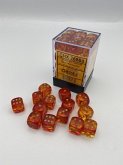 GeminiŽ 12mm d6 Translucent Red-Yellow/gold Dice Block (36 dice)