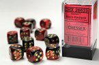 GeminiŽ 16mm d6 Black-Red/gold Dice Block (12 dice)