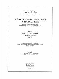 Cover CHALLAN H. MELODIES INSTRUMENTALES A HARMONISER VOLUME 17 RAVEL QUATUOR A CORDES