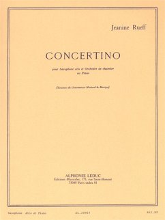 Cover Concertino pour saxophone alto et orchestre pour saxophone alto et piano