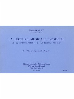Cover HUGUET LECTURE MUSICALE DISSOCIEE B-LECT CLES B1:DEBUT CLE SOL ET PREPA SOL ET FA