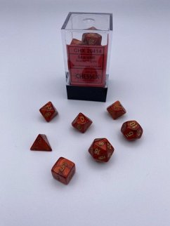 ScarabŽ Mini-Polyhedral Scarlet/gold 7-Die Set