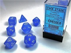 Frosted Polyhedral Blue/white 7-Die Set