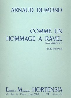 Cover Comme un hommage ŕ Ravel Étude mélodique no.3 pour guitare