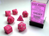 Opaque Polyhedral Pink/white 7-Die Set Opaque Polyhedral Pink/white 7-Die Set
