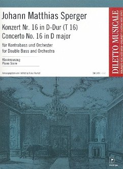 Konzert D-Dur Nr.16 T16 für Kontrabass und Orchester Klavierauszug für Kontrabass und Klavier