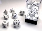 Opaque Polyhedral White/black 7-Die Set