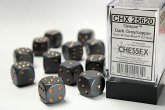 Opaque 16mm d6 Dark Grey/copper Dice Block (12 dice)