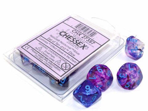 Nebula TM Nocturnal/blue Luminary Set of Ten d10's Nebula TM Nocturnal/blue Luminary Set of Ten d10's