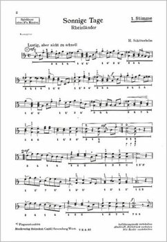 Cover Sonnige Tage Rheinländer für Akkordeon (mit 2. Stimme)