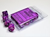 FestiveŽ Violet/white Set of Ten d10s FestiveŽ Violet/white Set of Ten d10s