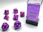 FestiveŽ Polyhedral Violet/white 7-Die Set