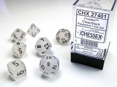 Frosted Polyhedral Clear/black 7-Die Set