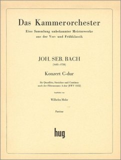 Konzert C-Dur BWV1032 für Flöte, Streicher und Bc Partitur