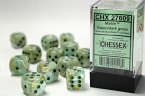 Marble 16mm d6 Green/dark green Dice Block (12 dice)