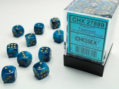 PhantomŽ 12mm d6 Teal/gold Dice Block (36 dice)