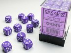 Opaque 12mm d6 Purple/white Dice Block (36 dice)