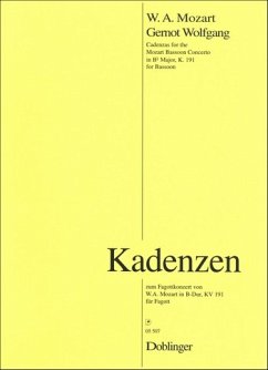 Cover Kadenzen zum Fagottkonzert B-dur KV191 Wolfgang, Gernot, Bearb.