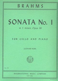 Sonata e minor op.38,1 for violoncello and piano