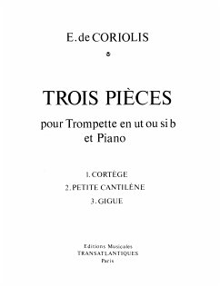 Cover 3 Pičces for trumpet and piano