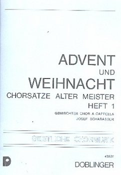 Cover Chorsätze alter Meister - Advent und Weihnacht Band 1 für gem Chor a cappella Partitur