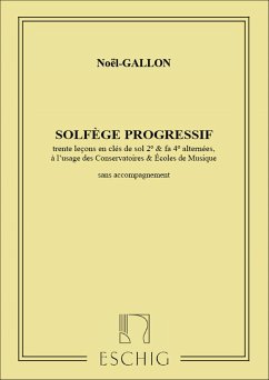 Cover Gallon Solfege Progressif Sans Piano (2 Clefs Sol Et Fa Music Education