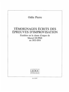 Cover TEMOIGNAGES ECRITS DES EPREUVES D'IMPROVISATION POUR ORGUE