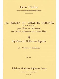 Cover CHALLAN H. 380 BASSES ET CHANTS DONNES VOL.04:SEPTIEMES DIFF. ESPECES 4B REALISATION