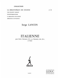 Cover ITALIENNE POUR PETITE CLARINETTE MI B OU CLARINETTE ALTO MI B ET PIANO LA BIBLIOTHEQUE DES SOLISTES NO.24