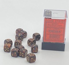 ScarabŽ 12mm d6 Blue Blood/gold Dice Block (36 dice)