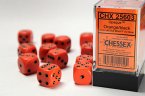 Opaque 16mm d6 Orange/black Dice Block (12 dice)