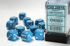 Opaque 16mm d6 Light Blue/white Dice Block (12 dice)